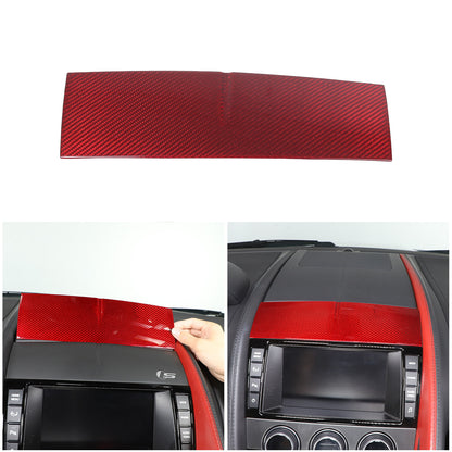 Red Carbon Fiber Console Navigation Upper Panel Cover Trim For Jaguar F-TYPE 13+ 1