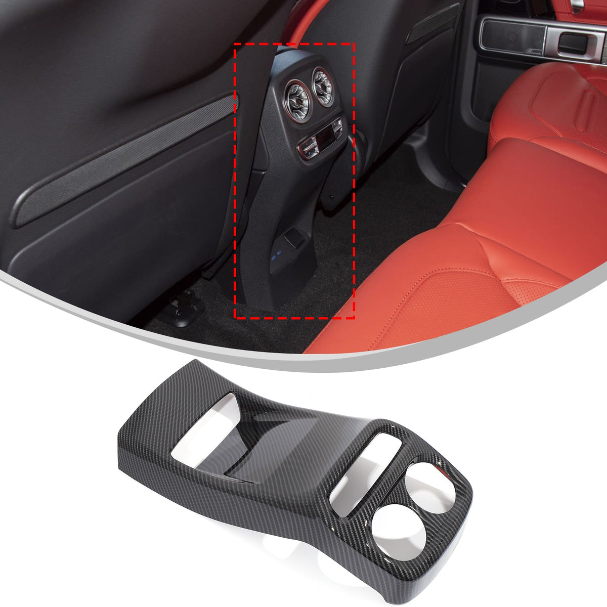 ABS Carbon Fiber Rear Air Vent Kick Guard Panel Trim For Benz G-Class 2025+ 2