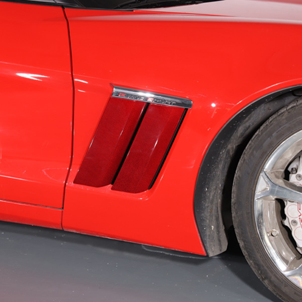 Red Real Carbon Fiber Side Fender Vents Panel Trim Kit For Corvette C6 2005-2013 13