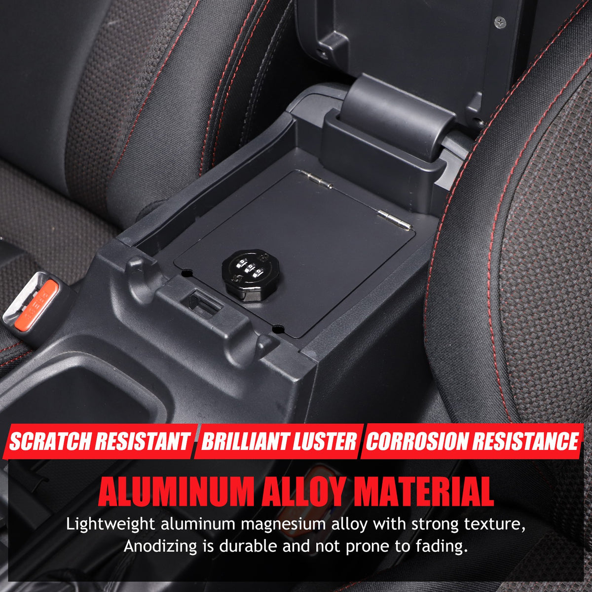 Alloy Center Console Safe GUN Storage Lock Box W/ TRAY For Subaru WRX VB 22+ US 8