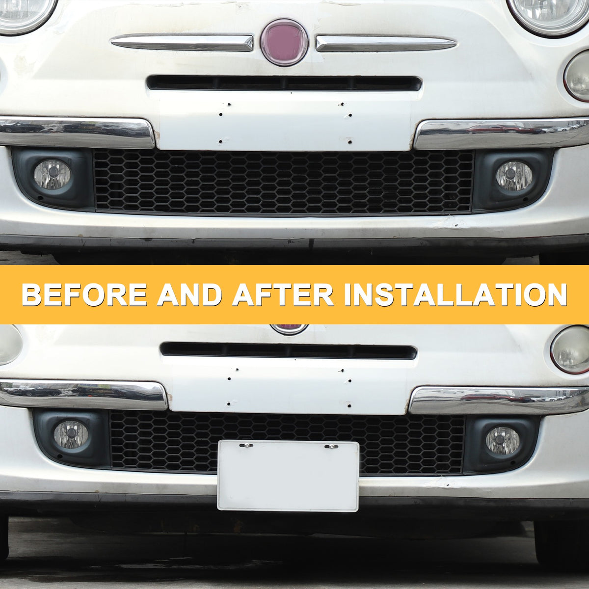 Front Bumper Tow Hook License Plate Mount Bracket For Fiat 500 2007+ US 8