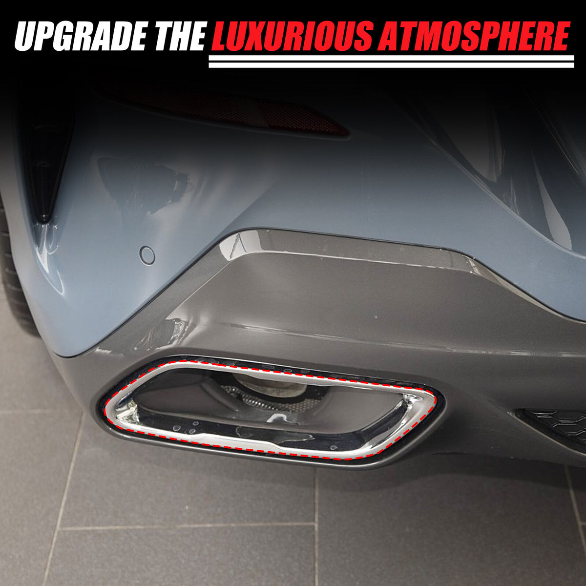 Glossy Black Stainless Rear Exhaust Tip Trim For BMW 8 Series Coupe G14 2019+ 16