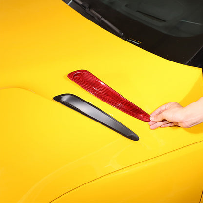 for Toyota GR Supra A90 19+ Red Carbon Fiber A pillar & Hood Air Vent Cover Trim 8