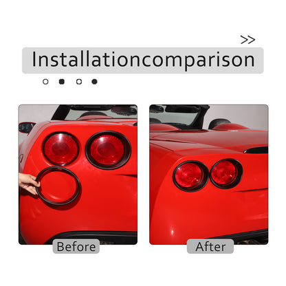Matte Black Tail Light Lamp Cover Trim Ring Overlay For Corvette C6 2005-2013 19