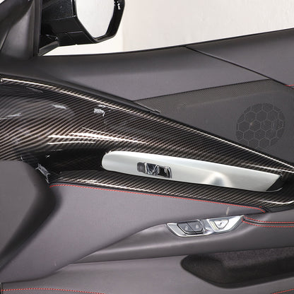 Carbon Fiber ABS Interior Door Panel Trim Cover Frame For Corvette C8 2020-2026 10