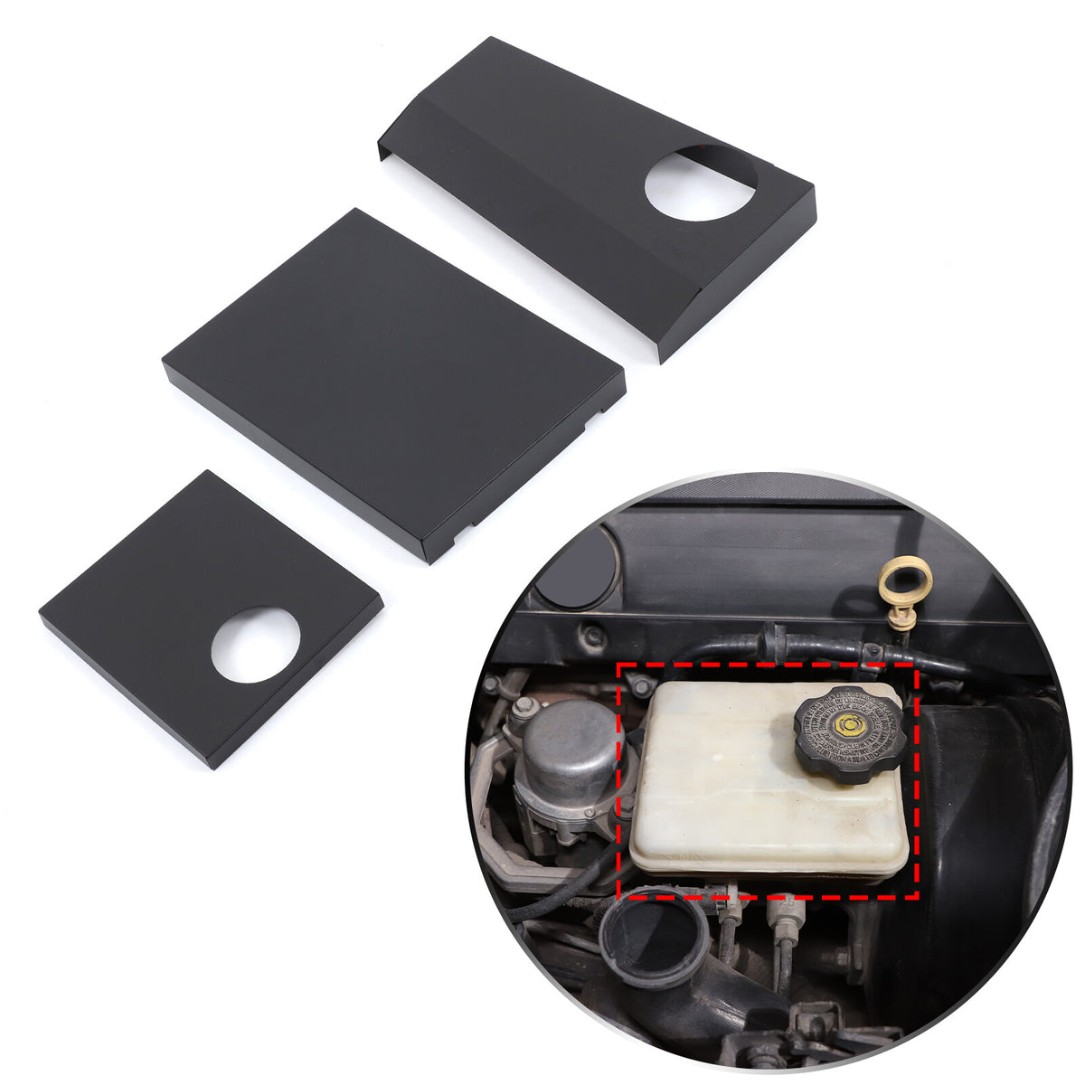 Black Aluminum Alloy Antifreeze Fuse Box Cover Trim For Corvette C7 2014-2019 US 16