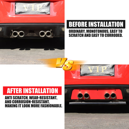 Red Stainless Steel Exhaust Filler Panel trim For Corvette C6 2005-2013 9