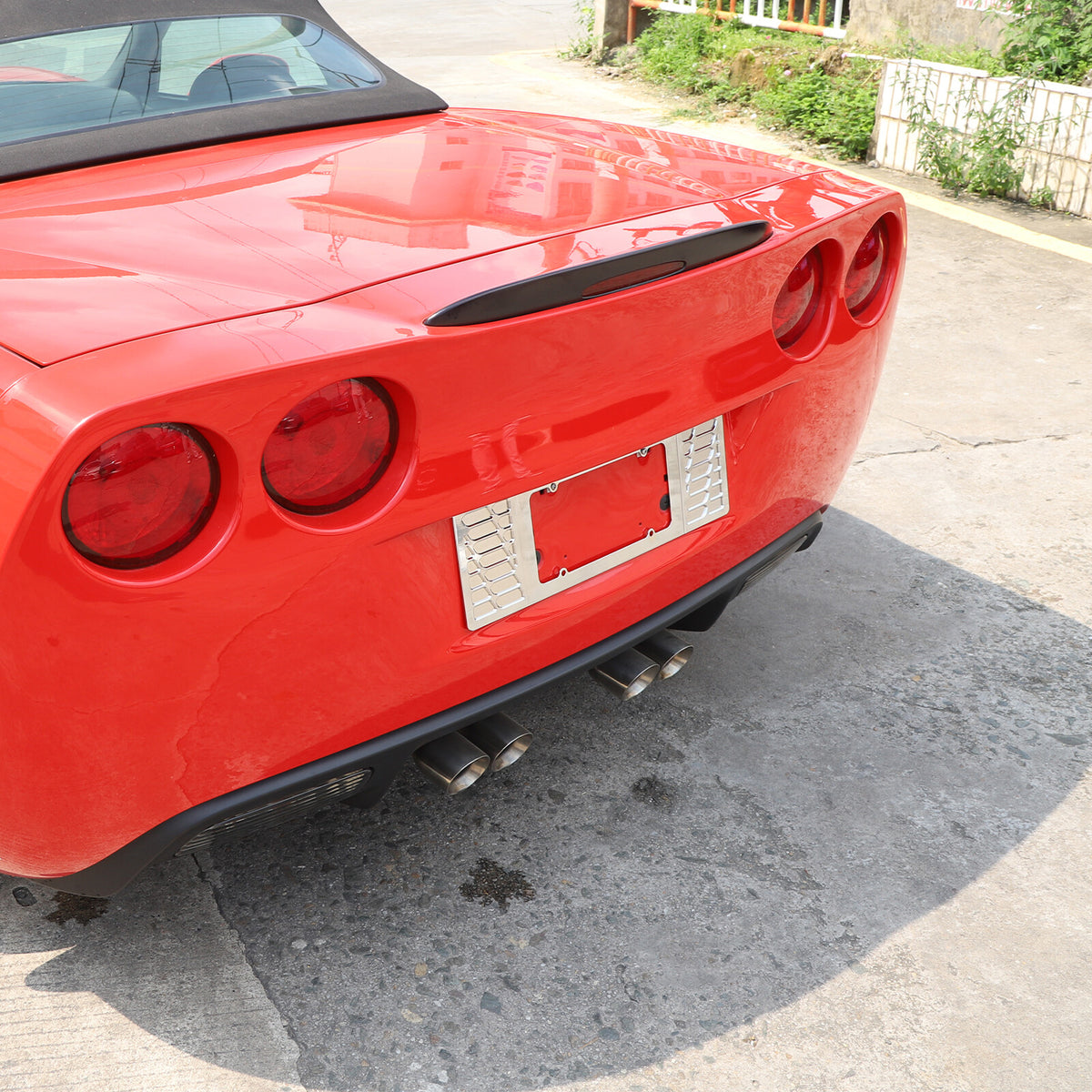 Silver Aluminum alloy Rear License Plate Frame Trim For Corvette C6 2005-13 8