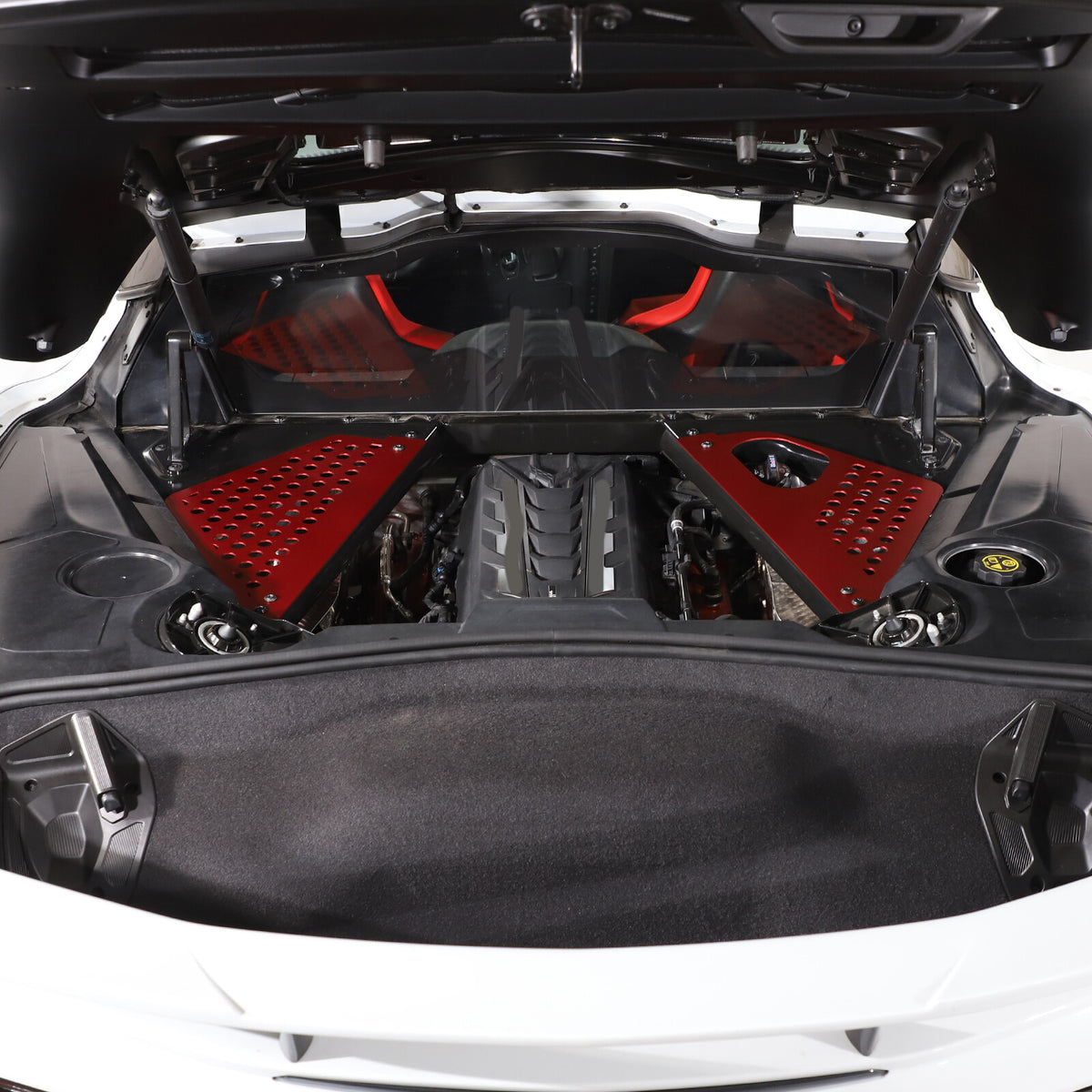 Red Alloy Car Engine Bay Trim Interior Cover For Corvette C8 Z06 Z51 2020-2026 15