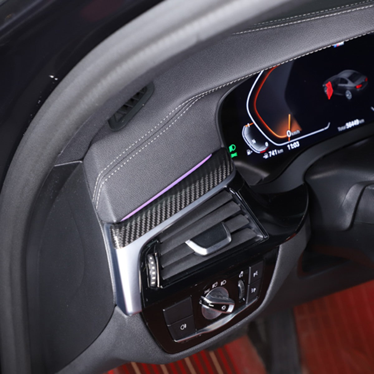 Real Carbon Fiber Center Left Air Vent Upper Trim For BMW 5 6 G30/G38/G32 US 11