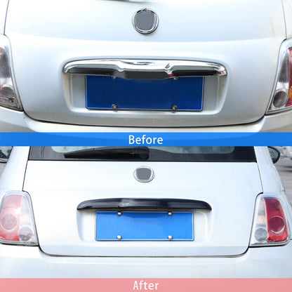 Glossy Black ABS Tailgate Trunk Handle Cover Trim For FIAT 500 2011-23 5