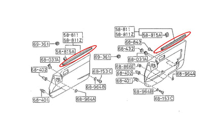 MAZDA RX7 Genuine Outer Door Window Weather Strip Left & Right 1986-91 OEM JDM 3