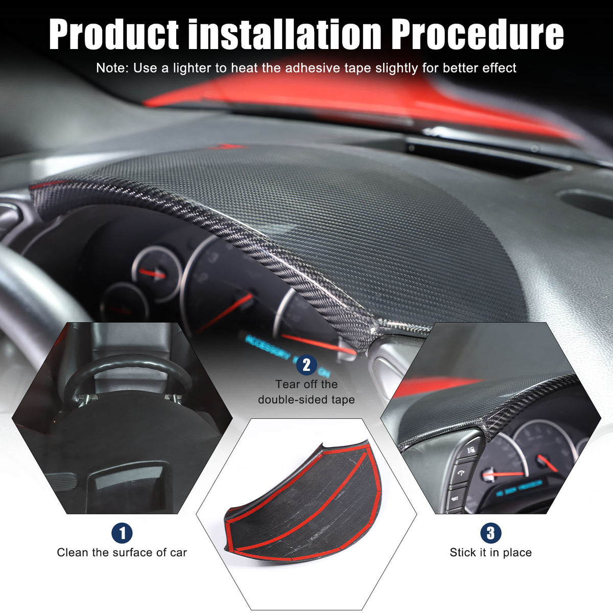 Real Dry Carbon Fiber Full Interior Set Decor Trim Kit for Corvette C6 2005-13 - Styles 21-25 45