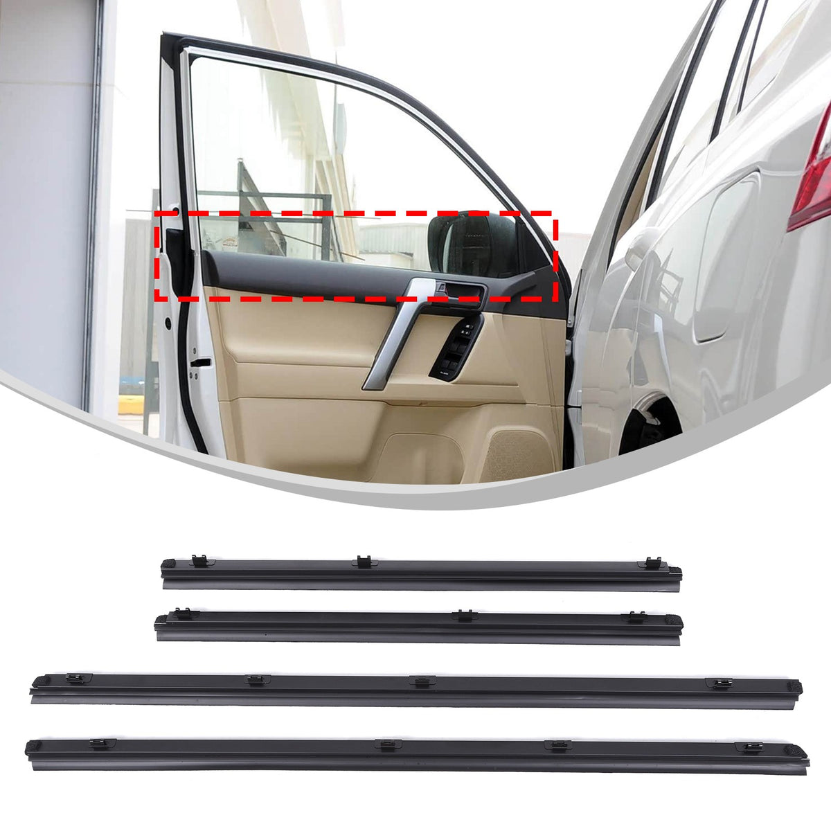 Replacement Rubber Window Inner Seal Strip For Toyota Prado LC150 2010-2020 12