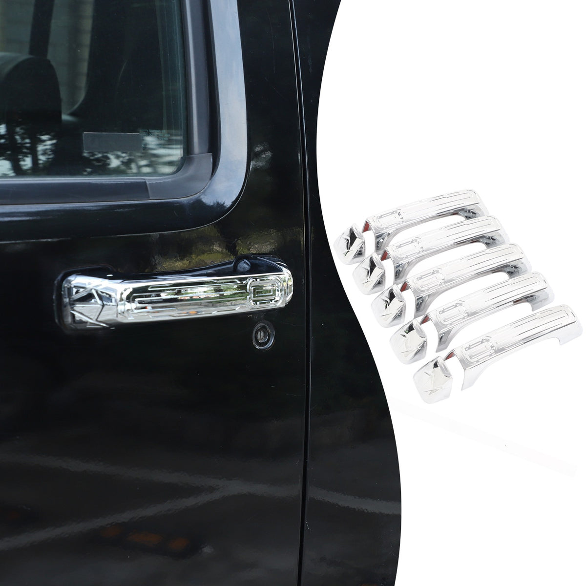 8PCS ABS Chrome Door Handle Cover Trim Shell Cover For Hummer H3 2005-09 US 22