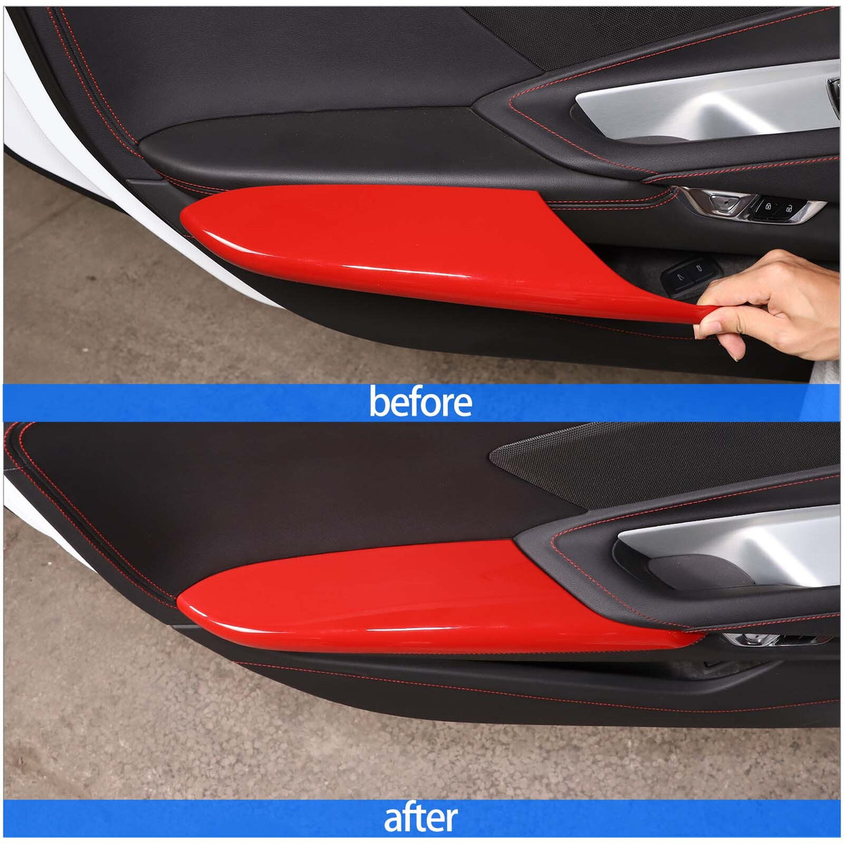 Red Full Interior Set Dash Panel Decor Cover Trim Kit For Corvette C8 2020-25 - Variants 6-10 62