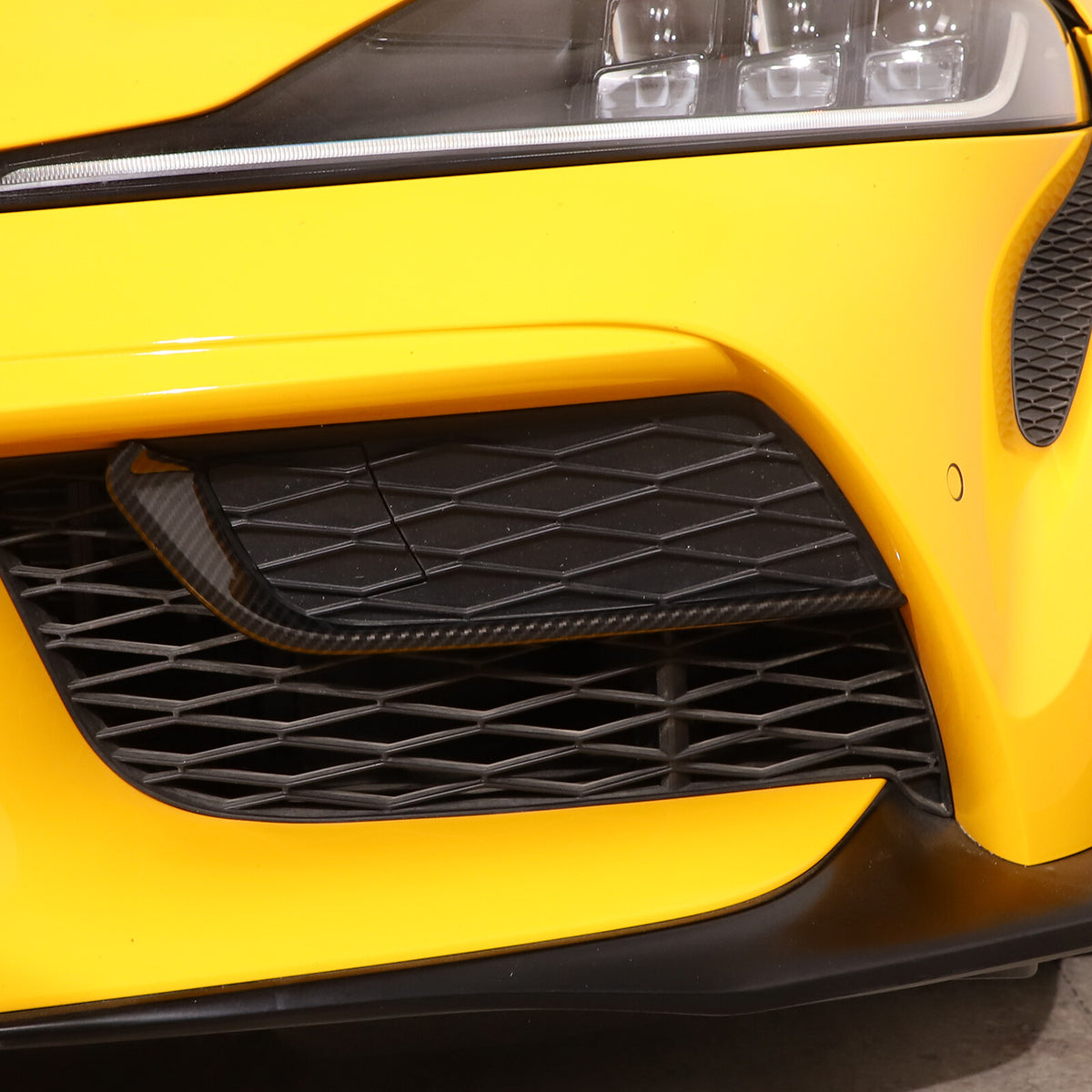 Carbon Fiber Style Front Bumper Side Grill Trim Cover Strip For GR Supra A90 19+ 8