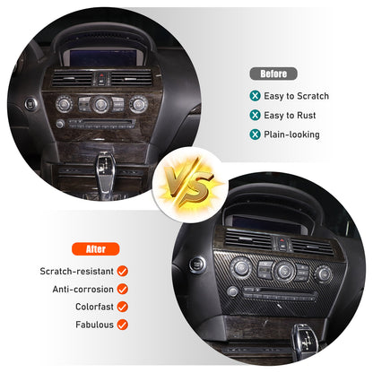 ABS Carbon Center Air Conditioning Cover Trim For BMW 6 Series E63 E64 2004-2009 6