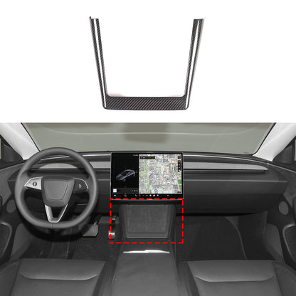 Real Dry Carbon Fiber Center Console Interior Trim Cover For Tesla Model 3 2023+ 11