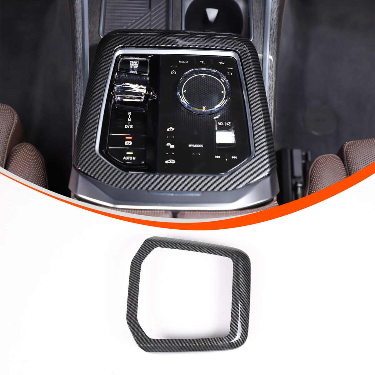 ABS Carbon Fiber Center Gear Shift Panel trim Cover for BMW 7 Serie G70 i7 2023 5
