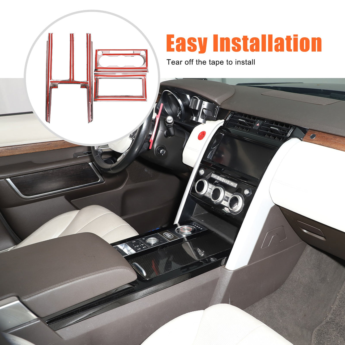 3pcs Wood Grain Center Console Trim Kit For Land Rover Discovery 5 L462 2017-20 20