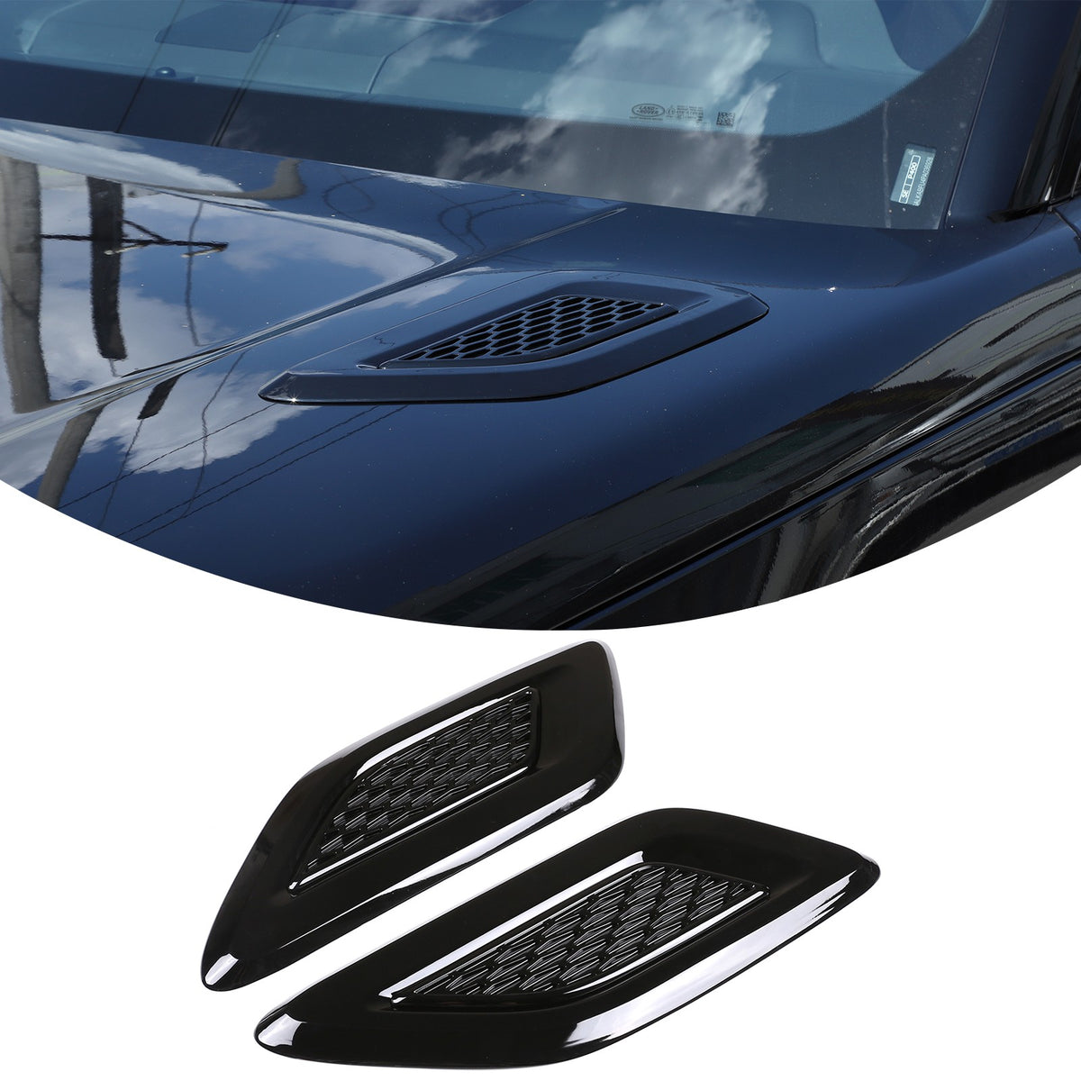 Piano Black ABS Exterior Hood Air Vent Trim For Range Rover Vogue L460 2023+ 12