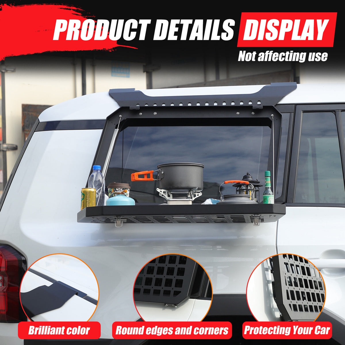 Left Side Molle Panel Trunk Shelf Storage Organizer For Land Cruiser LC250 US 2