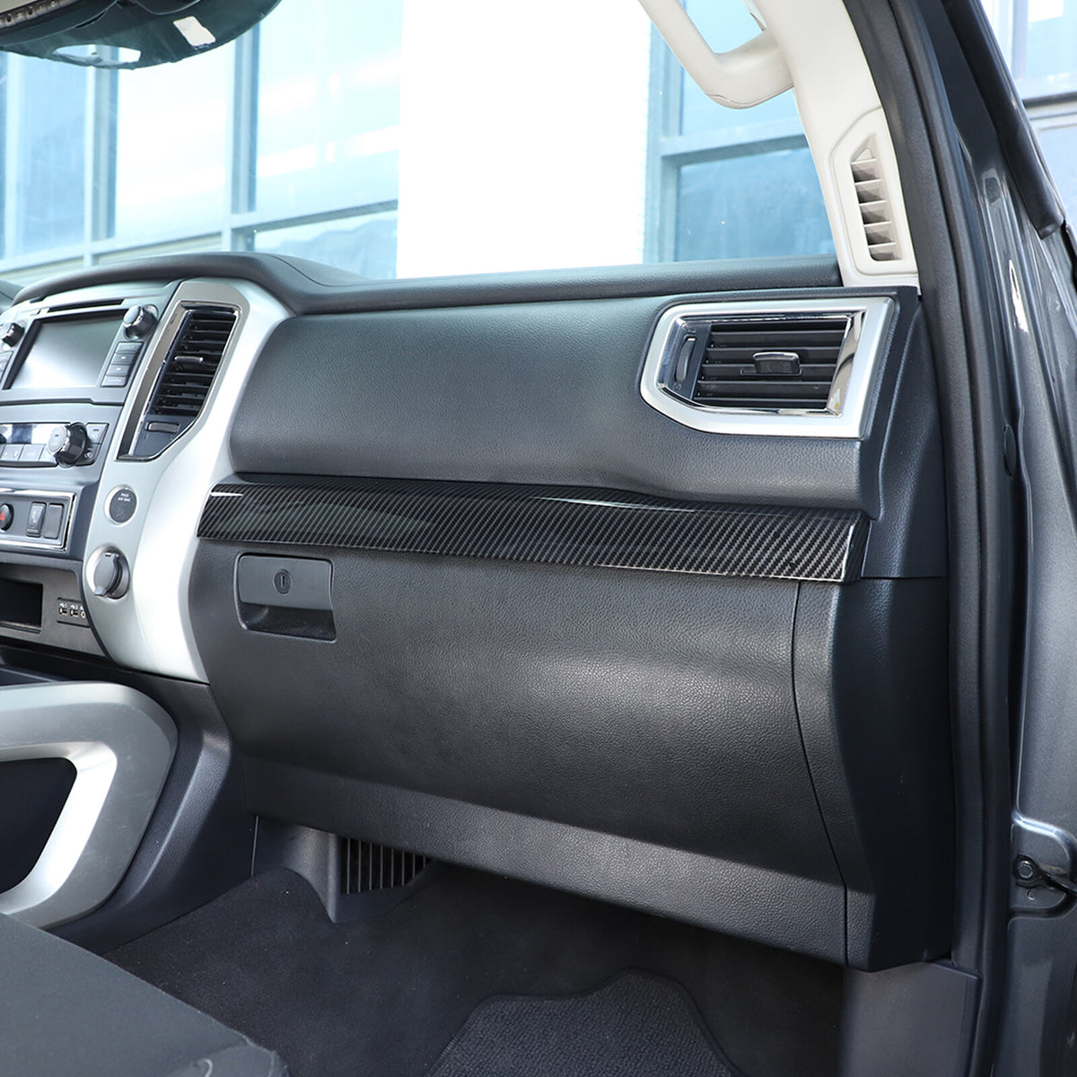 ABS Carbon fiber Dashboard Center Console Trim Cover for Nissan Titan 2016-24 US 17