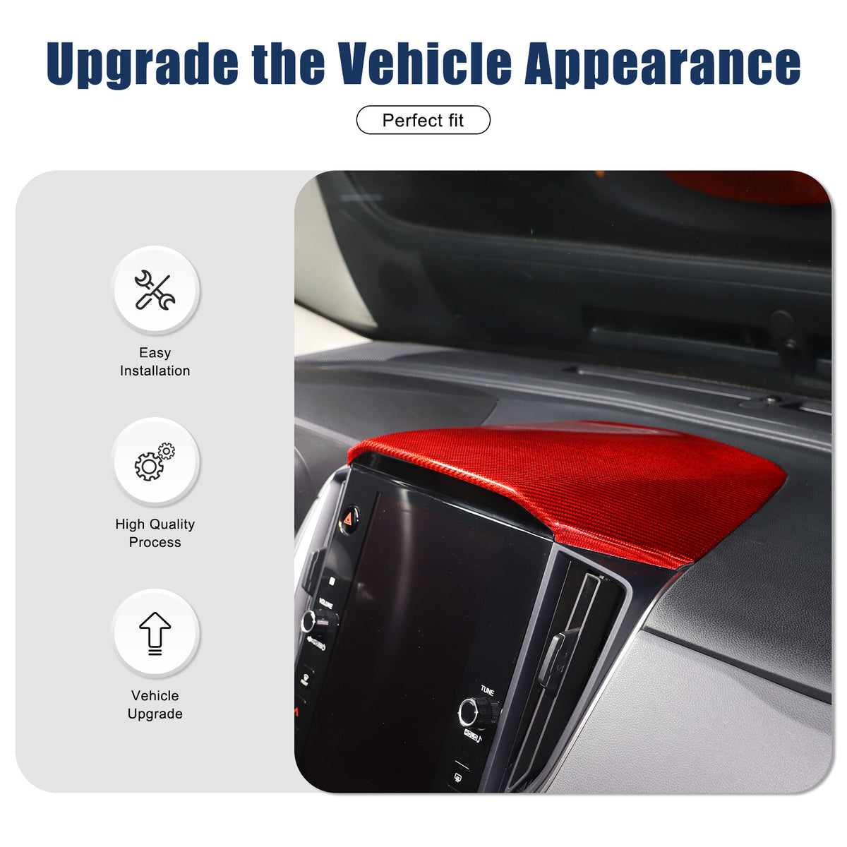 Red Real Carbon Fiber Center Navigation Screen Trim For Subaru Crosstrek GU 24+ 6