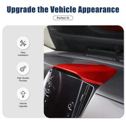 Red Real Carbon Fiber Center Navigation Screen Trim For Subaru Crosstrek GU 24+ 6