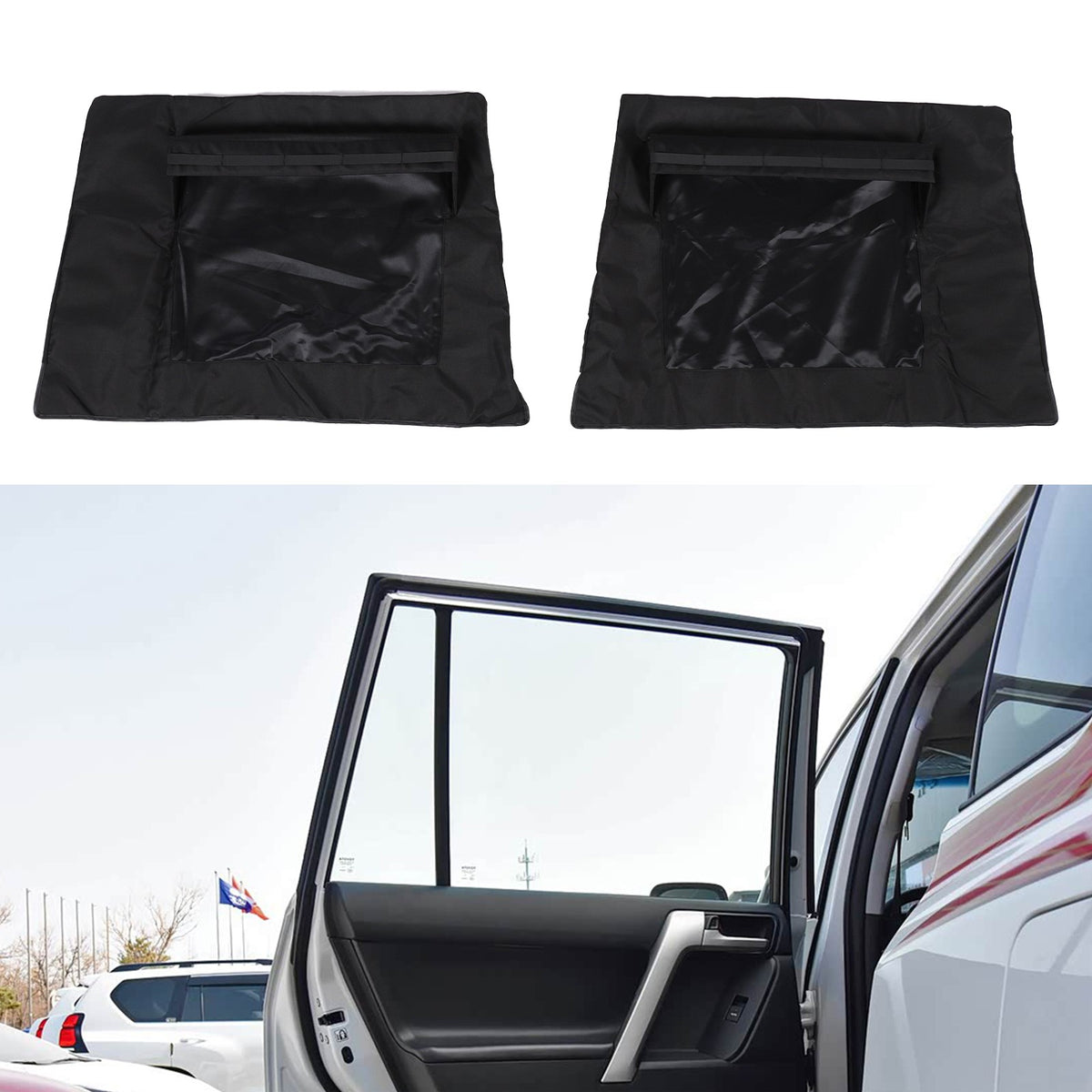 Rear Door Window Vent Visor Sunshade Cover Net For Toyota Prado J150 2010-2023 2