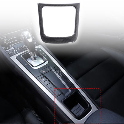 Real Carbon Fiber Center Console Cup Holder Trim For Porsche 718 16-19/911 12-18 1