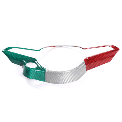 Tri-Color Carbon Fiber Steering Wheel Cover Trim for Alfa Romeo Tonale 2023-2024 14