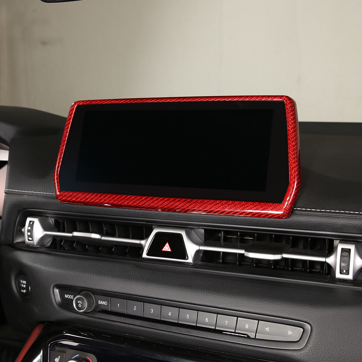 Red Carbon Fiber Console Navigation GPS Panel Trim For Toyota Supra 19-24 4