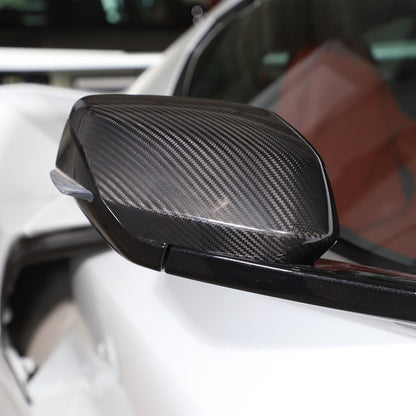 Real Carbon Fiber Side Rearview Mirror Cover Trim for Corvette C8 Stingray 20-26 1