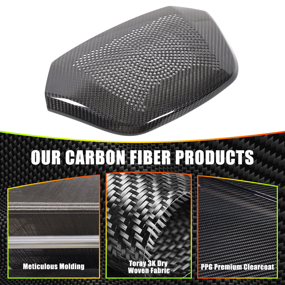 Real Carbon Fiber Rear Waterfall Speaker Grille Trim For Corvette C8 Z51 ZR1 20+ 5