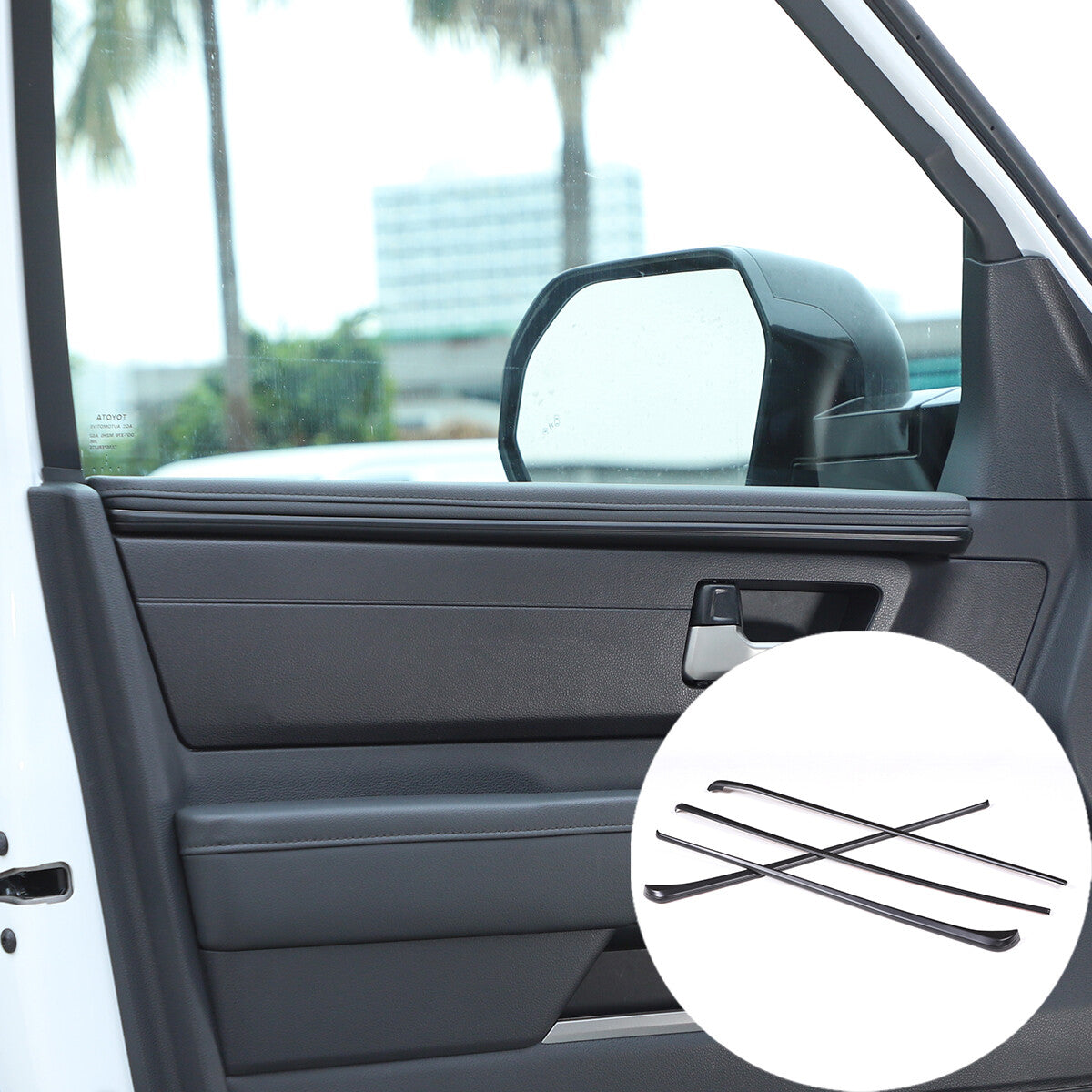 Matte Black Interior Inner Door Strip Panel Trim For For Toyota Tundra 22-23 US 4