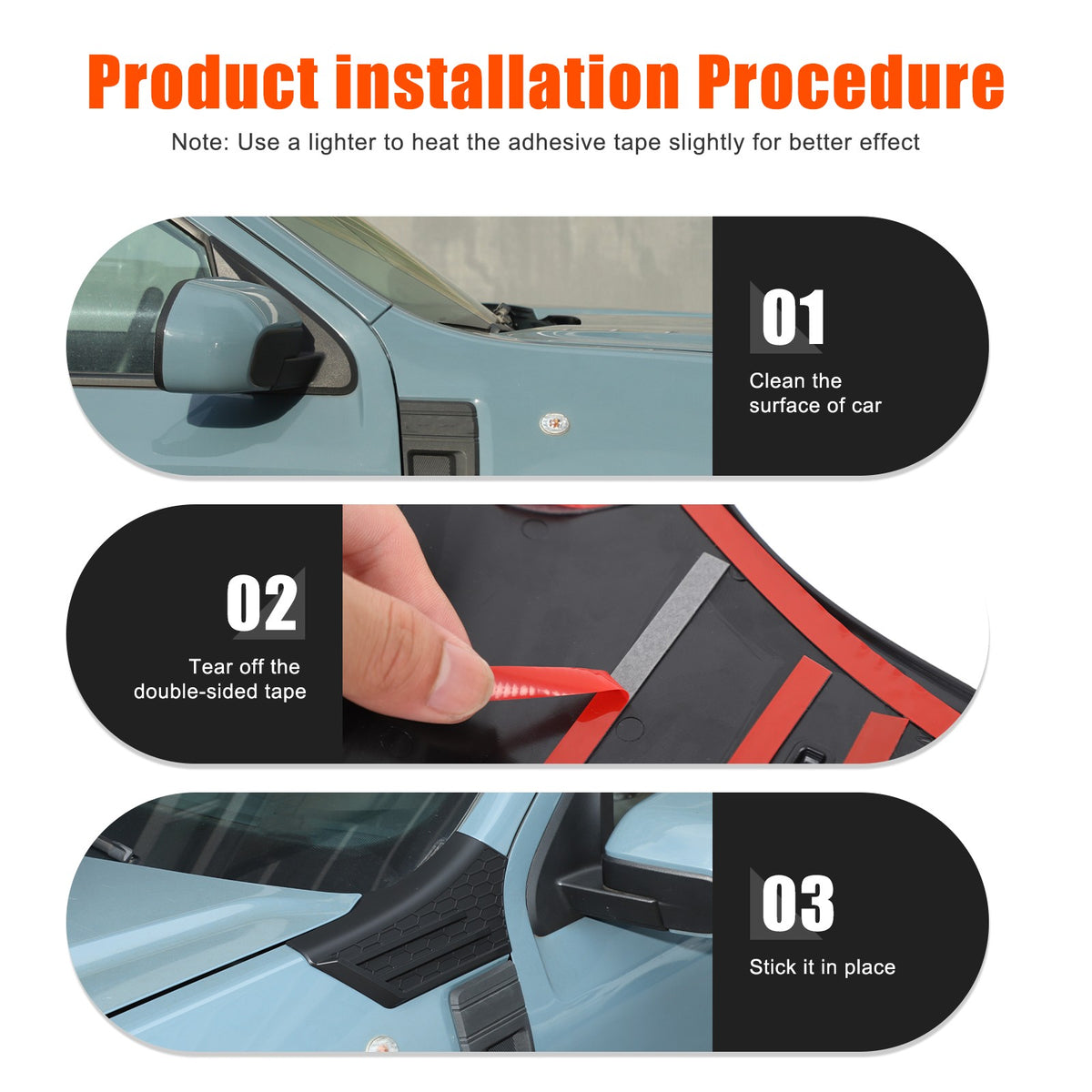 Matte Black ABS Hood Cowl Body Cover Corner Guards Trim For Ford Maverick 22+ US 4