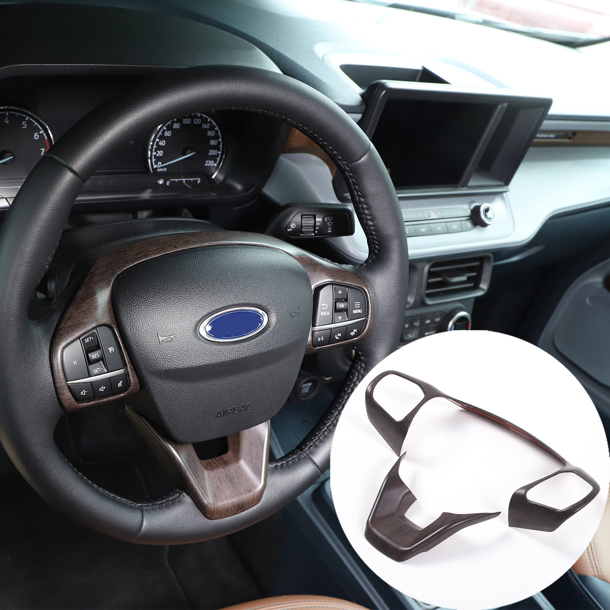 Oak Wood Grain Interior Decor Trim Cover Set Kit Fits Ford Maverick 2022-2024 49