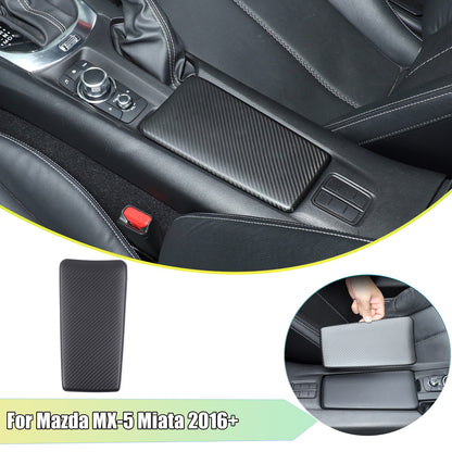 Matte Real Carbon Fiber Center Console Armrest Trim For Mazda MX-5 Miata 2016+ 1