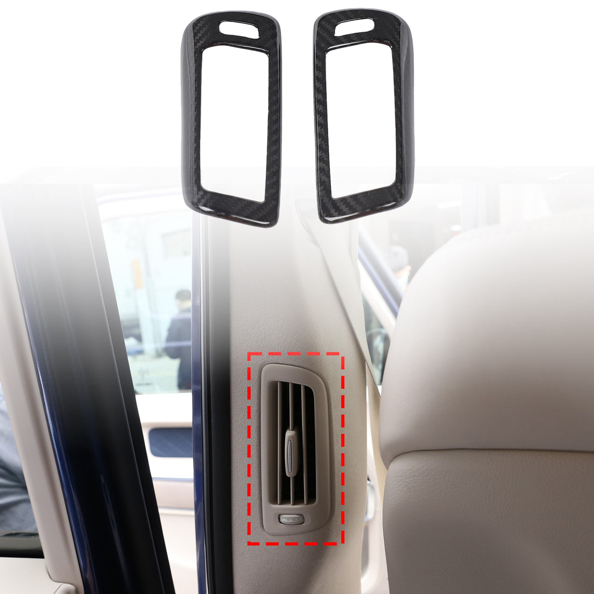 Real Carbon Fiber B-Pillar Air Outlet Trim Cover For Benz G-Class W463 2019+ 1