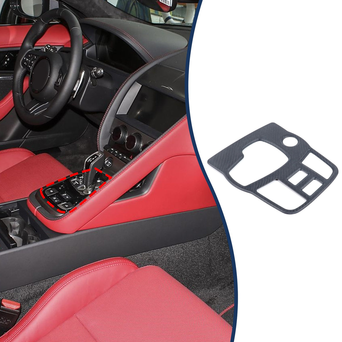 Matte Real Carbon Fiber Gear Shift Indicator Trim For Jaguar F-TYPE X152 2013+ 13