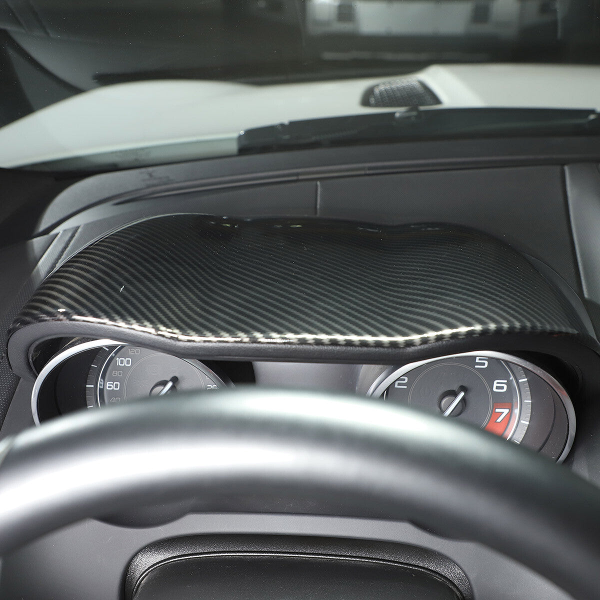Carbon Fiber Interior Dashboard Upper Cover Trim For Jaguar F-TYPE 2013-24 US 7