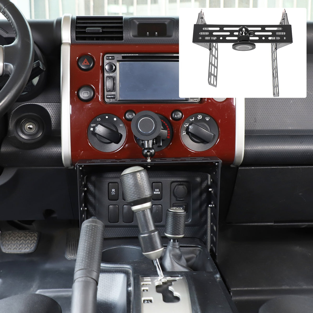 Magnetic Phoner Holder Center Console Molle Panel Device For Toyota FJ Cruiser 16