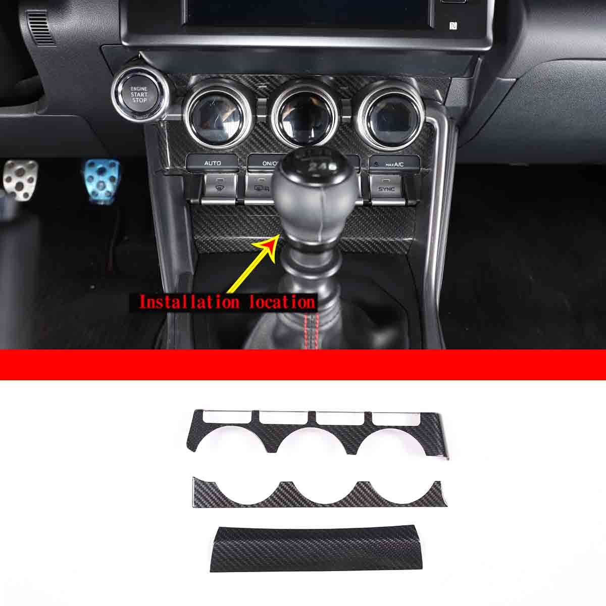 Carbon Fiber Console Air condition Panel Trim For Toyota86 Subaru BRZ 2022 US 10