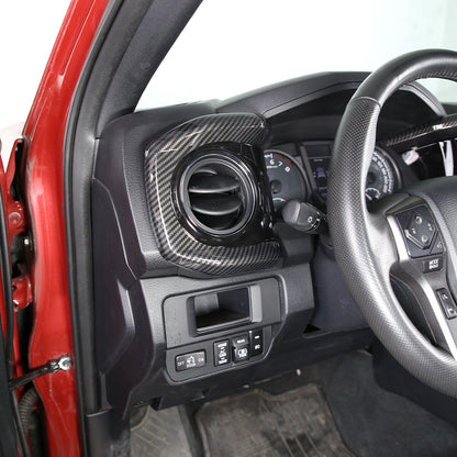 ABS Carbon Dashboard U Shape Air Vent Outlet Cover trim For Toyota Tacoma 16-23 7