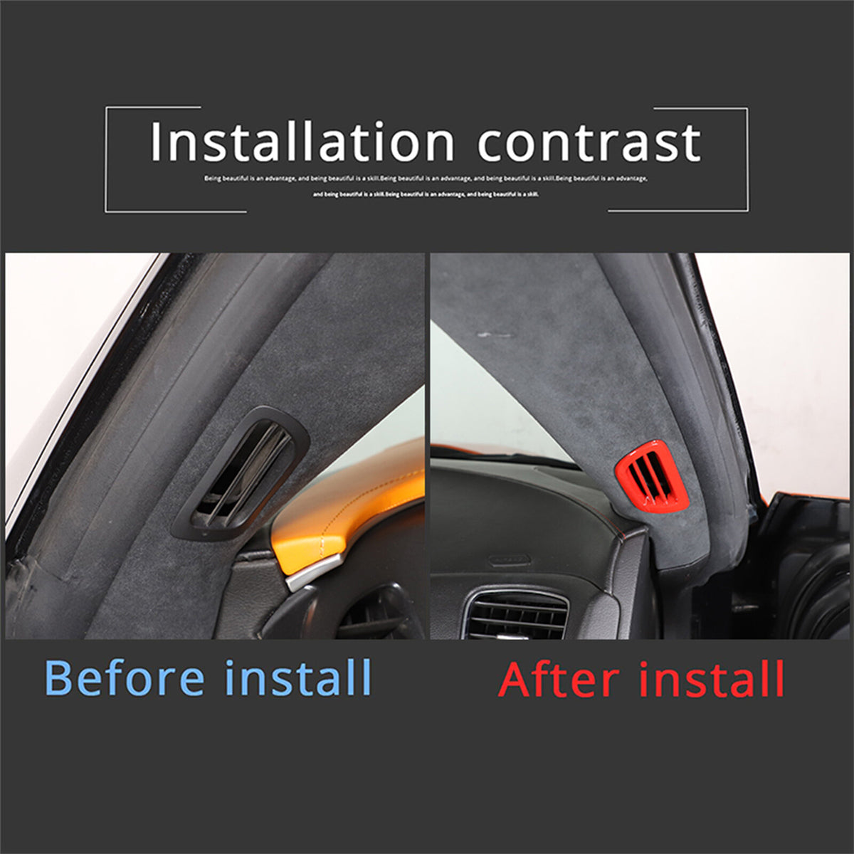 Sports Red ABS Interior Decoration Cover Trim Kit For Corvette C7 2014-19 - Styles 6-10 3