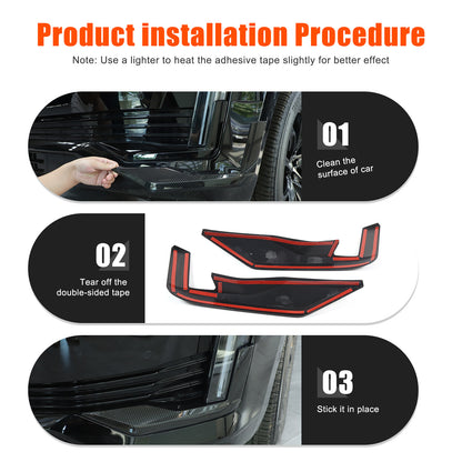 ABS Carbon Fiber Front Bumper Face Bar Trim Overlay For Cadillac Escalade 21-23 12