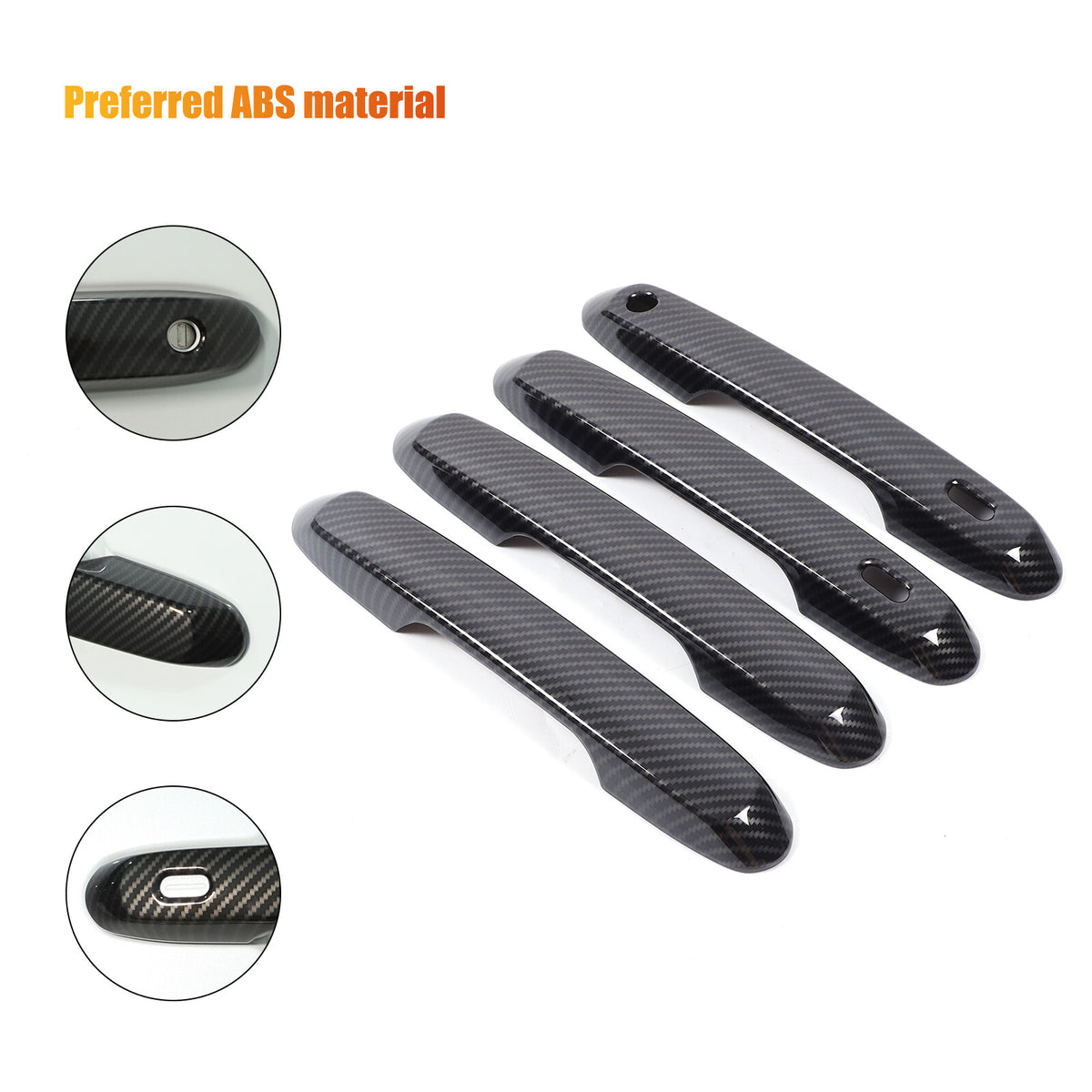 Carbon fiber ABS Door Handle & Mirror Trim For Toyota Land Cruiser LC250 24+ US 18