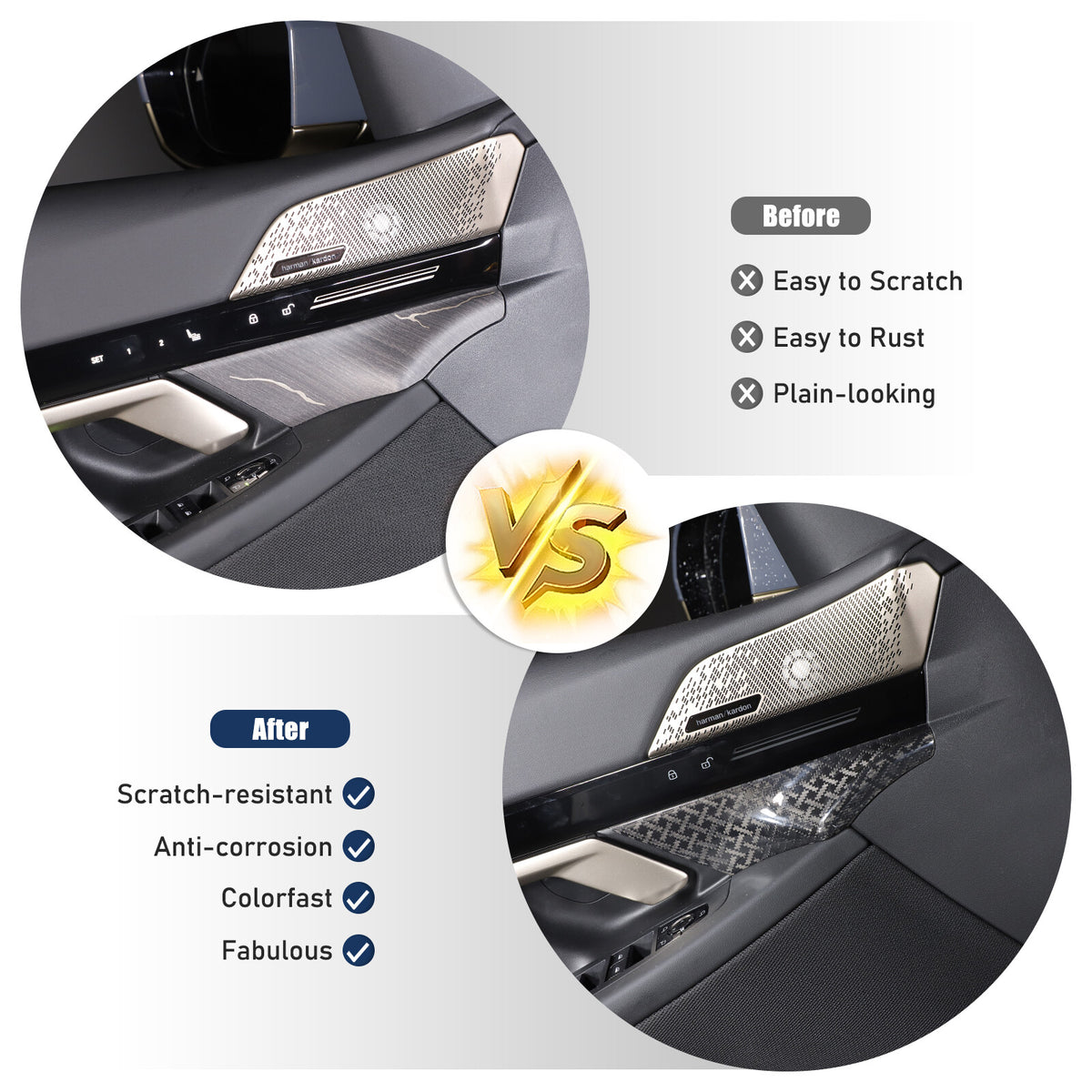 X Style Real Carbon Fiber Inner Front door Cover Trim For BMW 5 Series G60 2024+ 17